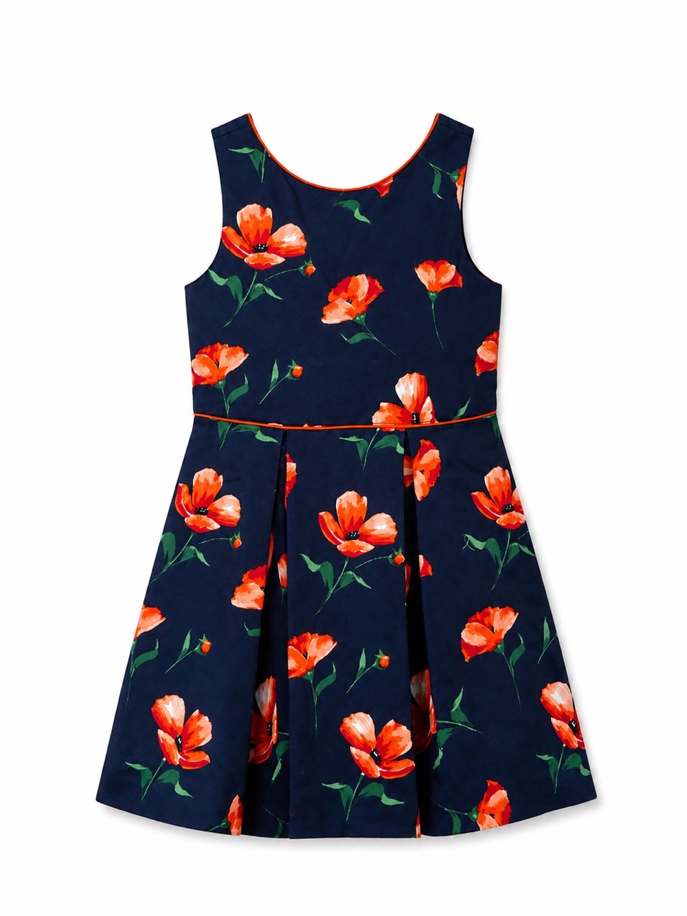Janie and Jack Navy Dress with Orange Floral Print